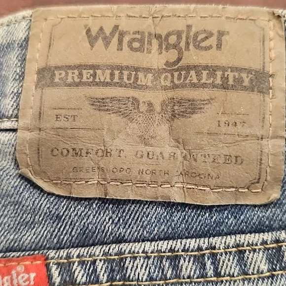 N Blue Wrangler Jeans Sz 36 X 32 - Picture 3 of 4